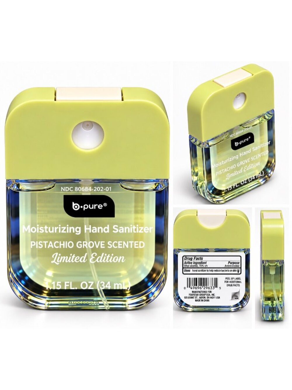 b.pure Pistachio Grove Moisturizing Hand Sanitizer – Limited Edition – 1.15 fl o